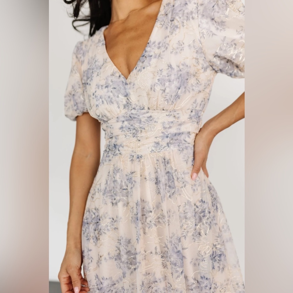 NWT Baltic Born Ardley Lace Maxi Dress Ivory & Blue Sz 1X
